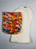 Velcro OSFM Pocket Nappy - VH282A with Double Hourglass Insert COMBO