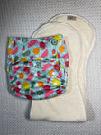Velcro OSFM Pocket Nappy - VH267A with Double Hourglass Insert COMBO