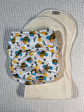 Velcro OSFM Pocket Nappy - VH281A with Double Hourglass Insert COMBO