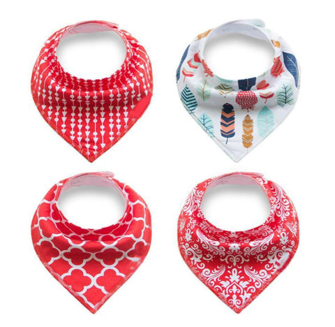 4 pcs. Bandana Bib - E2573 - Chirpy Cheeks Nappy Store - cloth nappies, wetbags, mama pads, breast pads, swim nappies