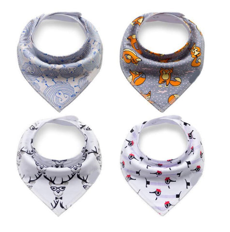 4 pcs. Bandana Bib - E2588 - Chirpy Cheeks Nappy Store - cloth nappies, wetbags, mama pads, breast pads, swim nappies