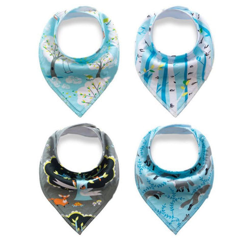 4 pcs. Bandana Bib - E2590 - Chirpy Cheeks Nappy Store - cloth nappies, wetbags, mama pads, breast pads, swim nappies