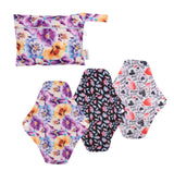 3 PCS Reusable Cloth Menstrual Pads with Mini-Wetbag- 3W04