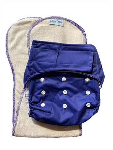Velcro OSFM Pocket Nappy - VB35 with Double Hourglass Insert COMBO