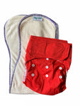 Velcro OSFM Pocket Nappy - VB07 with Double Hourglass Insert COMBO
