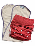 Velcro OSFM Pocket Nappy - VB36 with Double Hourglass Insert COMBO