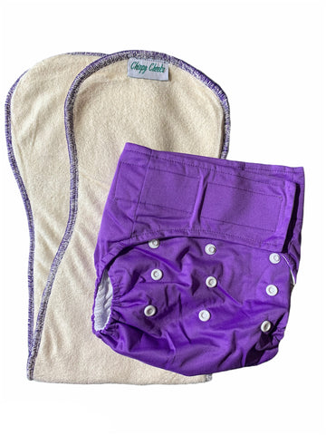 Velcro OSFM Pocket Nappy - VB15 with Double Hourglass Insert COMBO